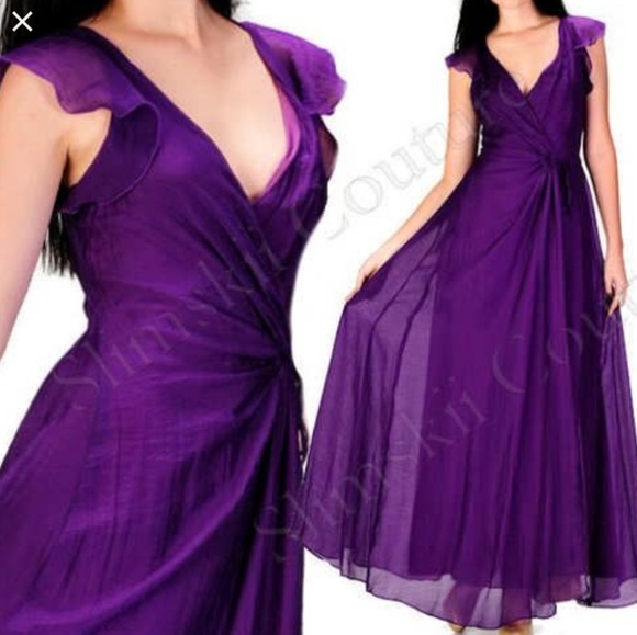 Purple Maxi Wrap Dress - Picture 8 of 8